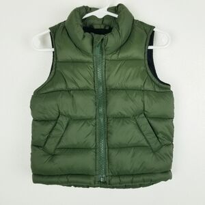 Old Navy Green Fleece-Lined Puffer Vest 12-18 Months